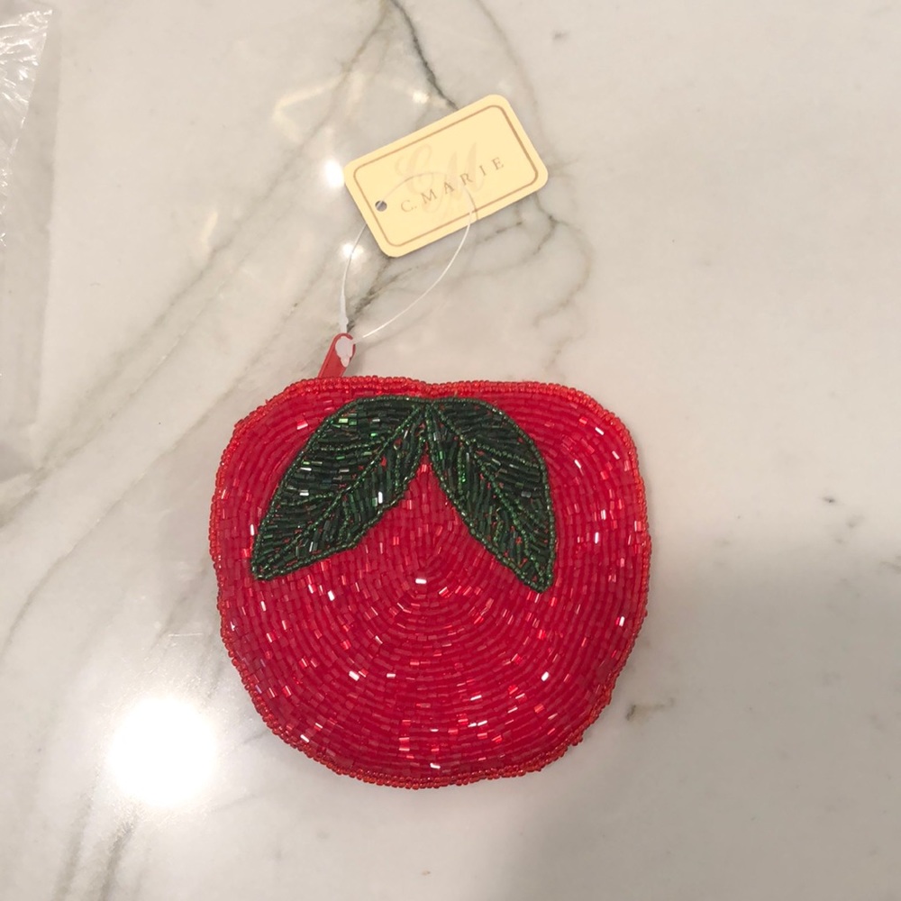 NEW C. Marie Apple Sequin Coin Purse